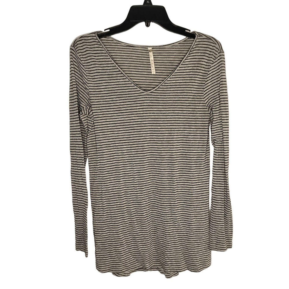 Leo & Nicole Long Sleeve Airy Striped Top